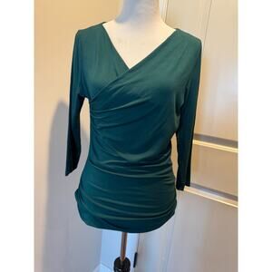 Vince Camuto Green Jersey Wrap Top SZ M NWOT